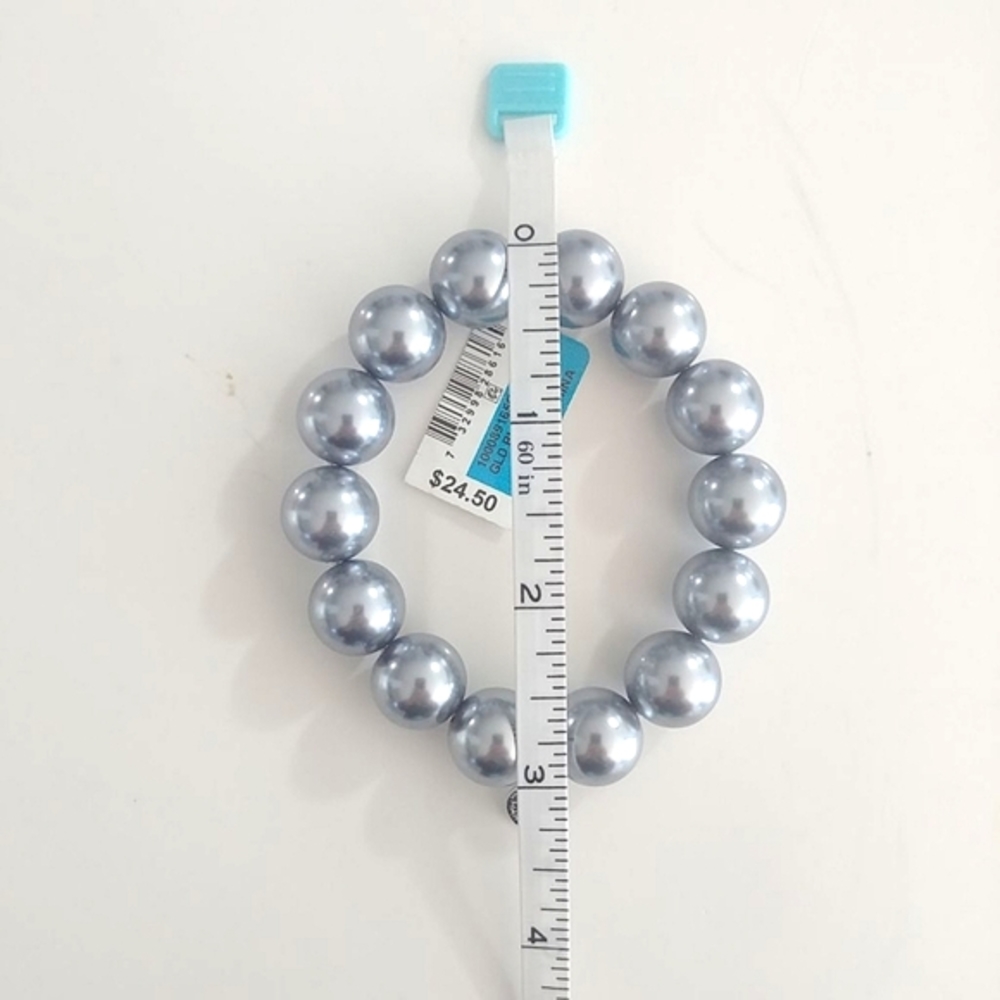 Charter Club Blue Pearl Stretch Bracelet - Picture 2 of 3